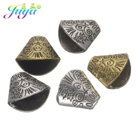 juya 10pcslot diy tassels jewelry findings antique gold decorative oval metal bead caps accessories for jewelry making