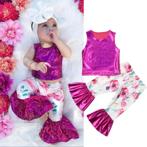Новый Одежда для детей малышей девочек наряды комплекты на лето Топы футболка +