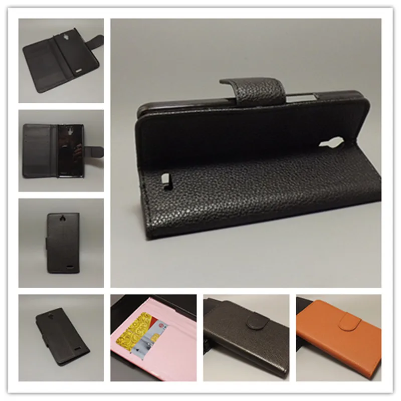 Чехол подставка Alcatel One Touch Idol 6030 OT6030 OT 6030X 6030A lichi с 2 отделениями для карт и