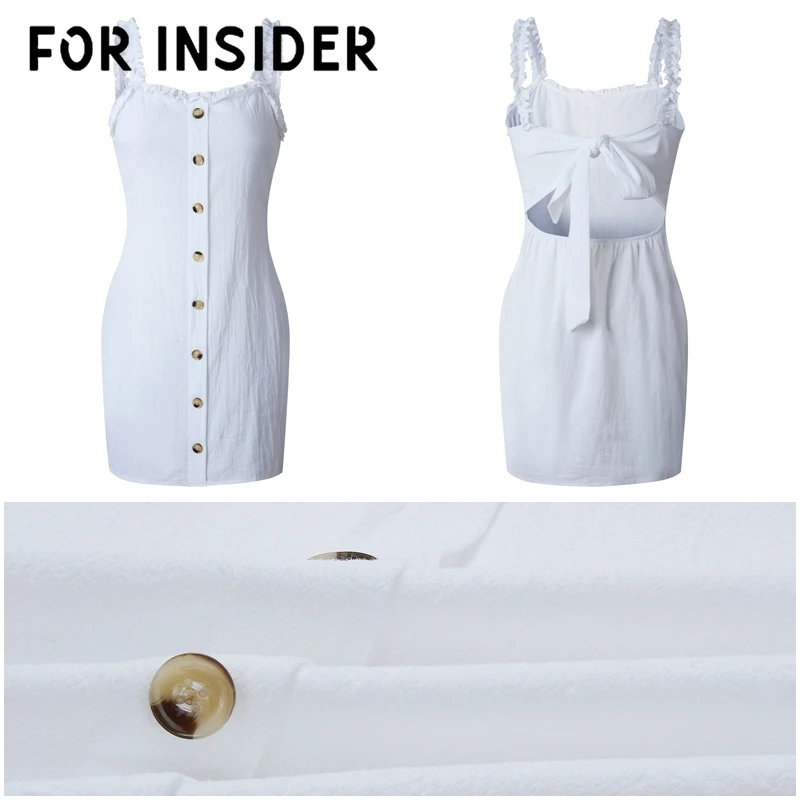 Повседневное льняное белое хлопковое платье для женщин бандаж на пуговицах с