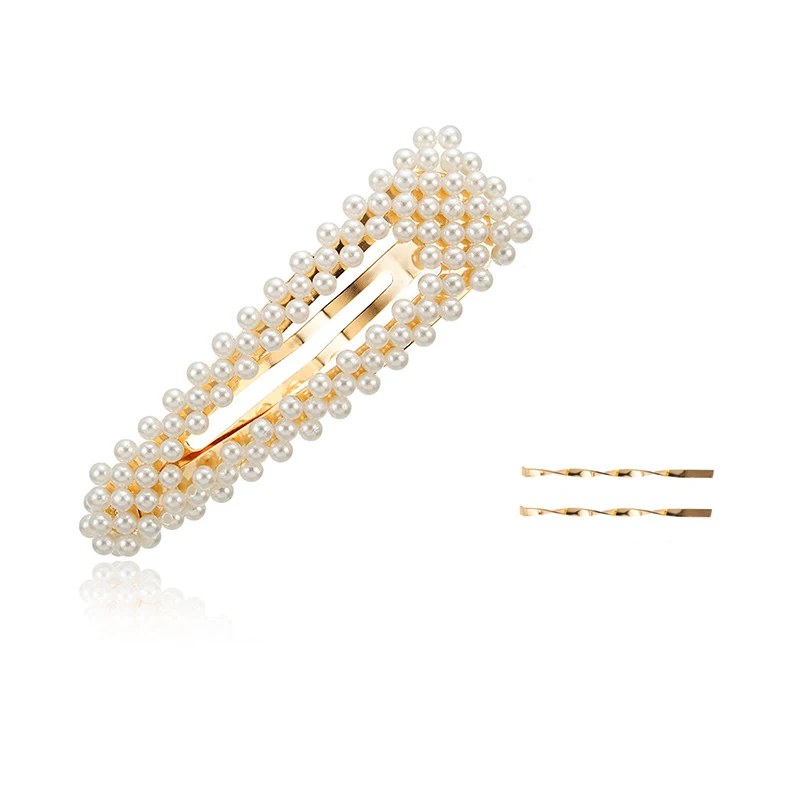2019 New Fashion Pearl Hair Clip for Women Elegant Korean Design Snap Barrette Stick Hairpin Styling Accessories | Украшения и