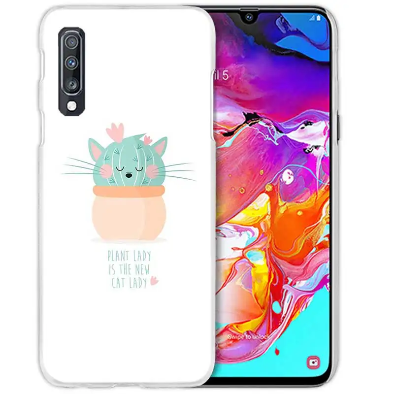 02 Кактус Винтаж цветок чехол для samsung Galaxy A50 A70 A20e A60 A40 A30 A20 A10 A8 A6 плюс A9 A7 жесткий чехол для телефона из поликарбоната с Coque - Цвет: 02