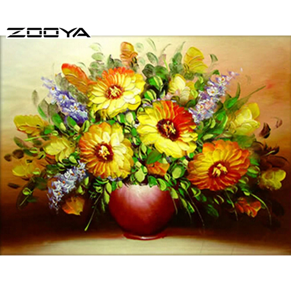 ZOOYA Diy Алмазная картина цветок вышивка крестиком Золотая Маргаритка декоративная