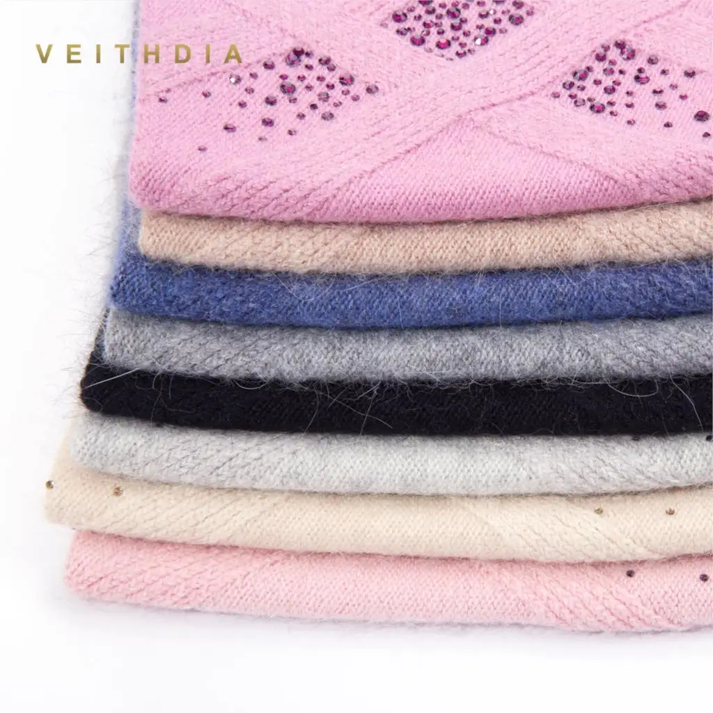 Женские кашемировые шапки VEITHDIA повседневные двухслойные плотные вязаные для