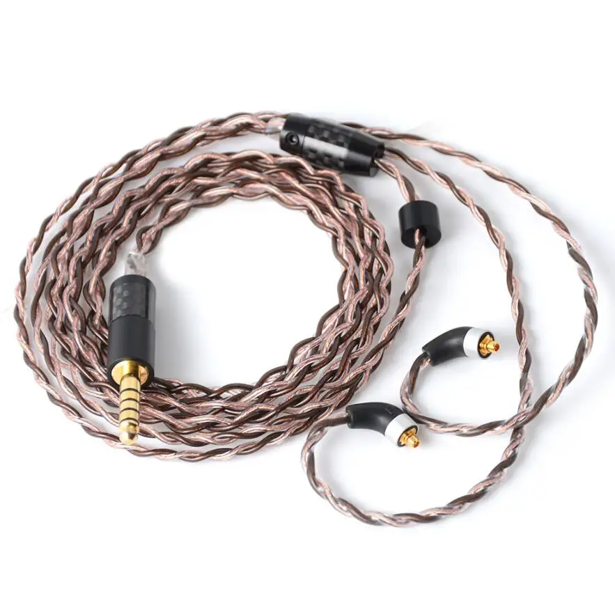 4.4mm With MMCX High-end nicehck 3,5/2,5/4,4 мм сбалансированный интерфейсом MMCX отсоединяется, 7N upocc кабель для SE846 UE900 LZ A6 nicehck M6/EBX/NK10 MMCX кабель - Цвет: 4.4mm With MMCX