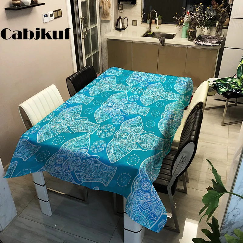 Украшение в виде слона индийском стиле Декоративная скатерть из полиэстера для