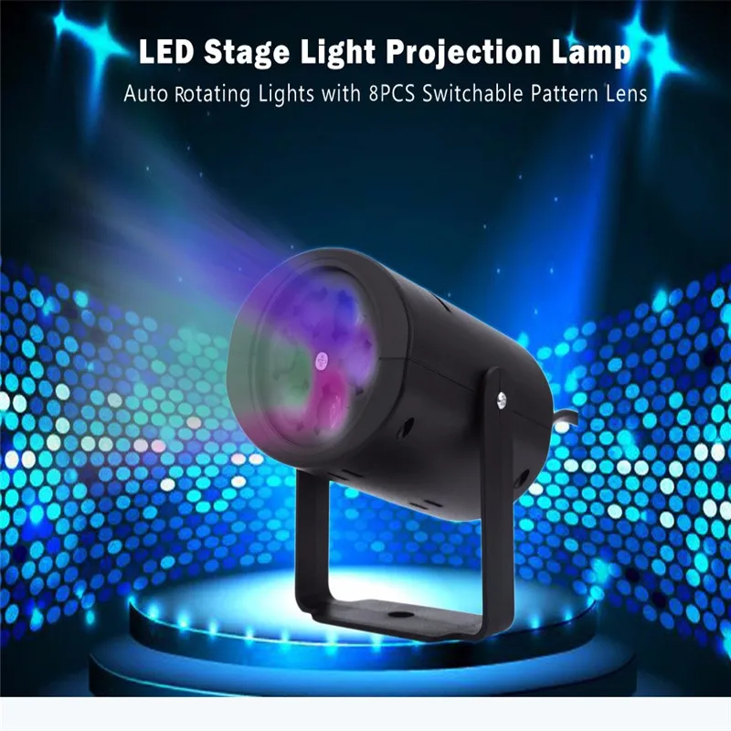 Premium LED Stage Light Magic Ball Disco DJ Laser Lighting with 8PCS Switchable Pattern Lens For Wedding Christmas Halloween | Лампы и