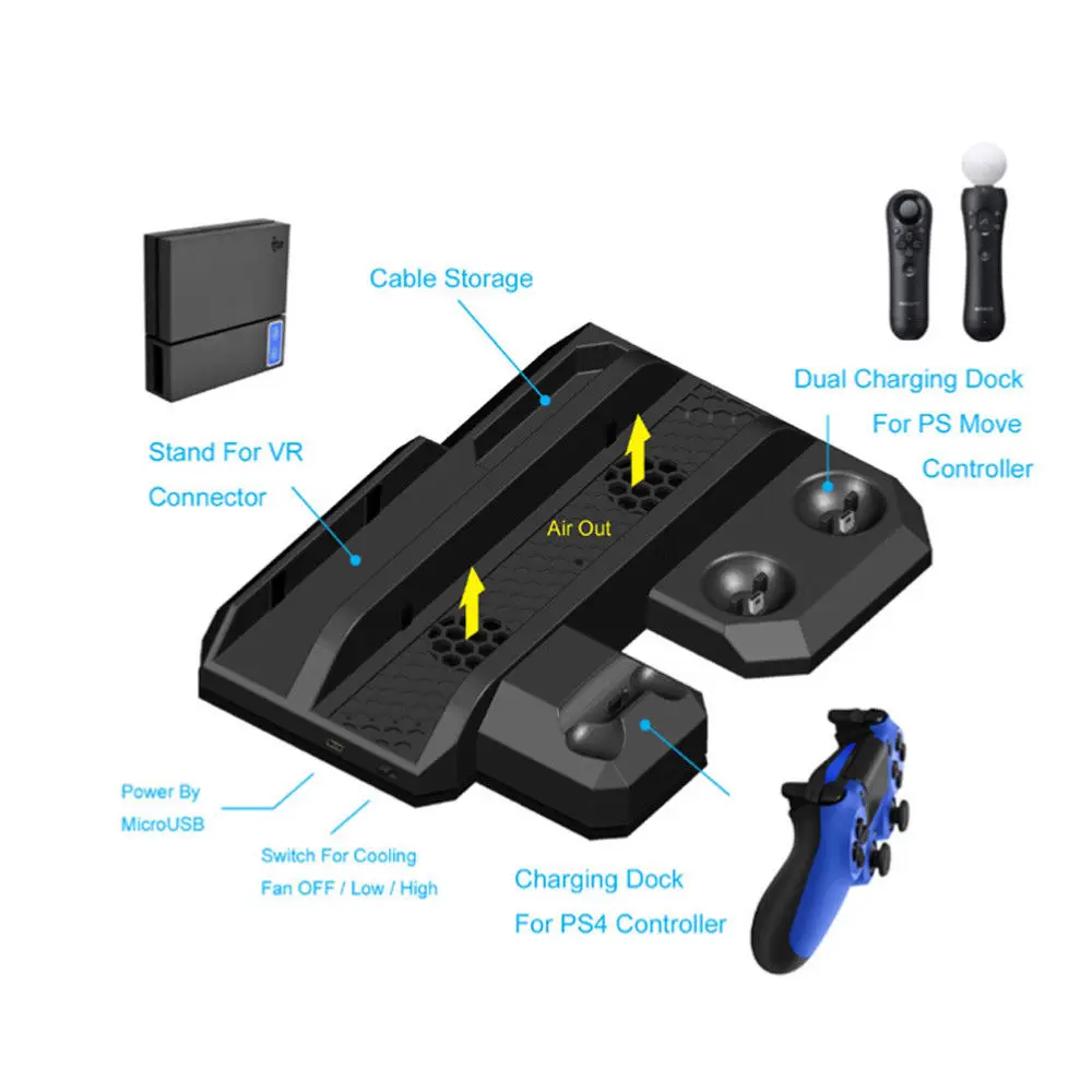 Многофункциональная зарядная подставка Базовая док-станция для sony PS4/Slim/Pro/VR