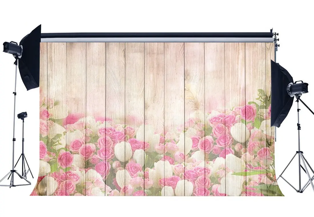 

Задний фон в стиле День Святого Валентина с цветущей свежая роза цветы фон с изображением деревянной доски Романтический обои фон для фотос...