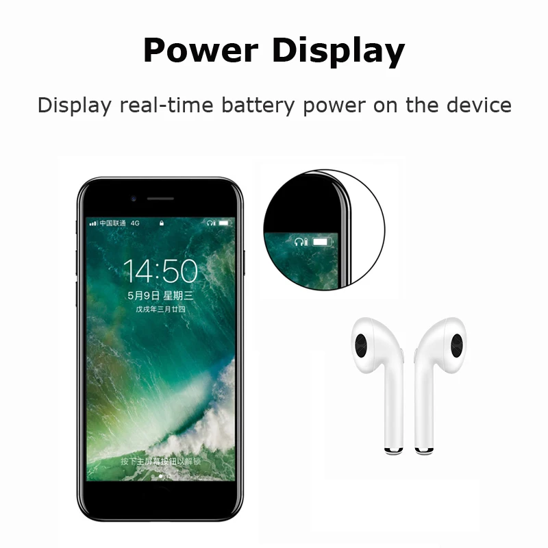 Universal wireless bluetooth earphone mini size stereo earplug earbud mobile phone tablet ear cup with charging box Mic ES02 | Электроника