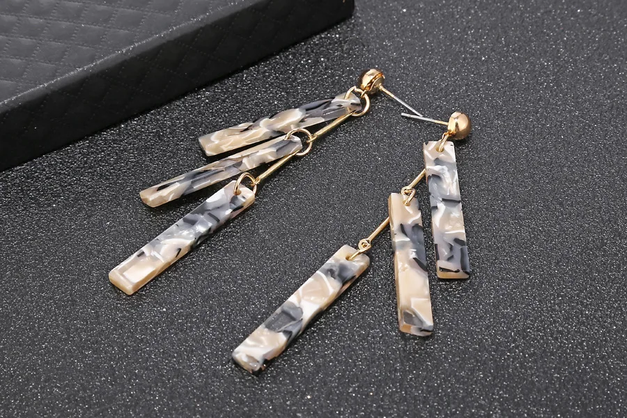 Myelo 2018 Resin Acrylic Geometric Earrings Charm Long Tassel Drop For Women Party Statement Brincos Boho Jewelry Gift | Украшения и