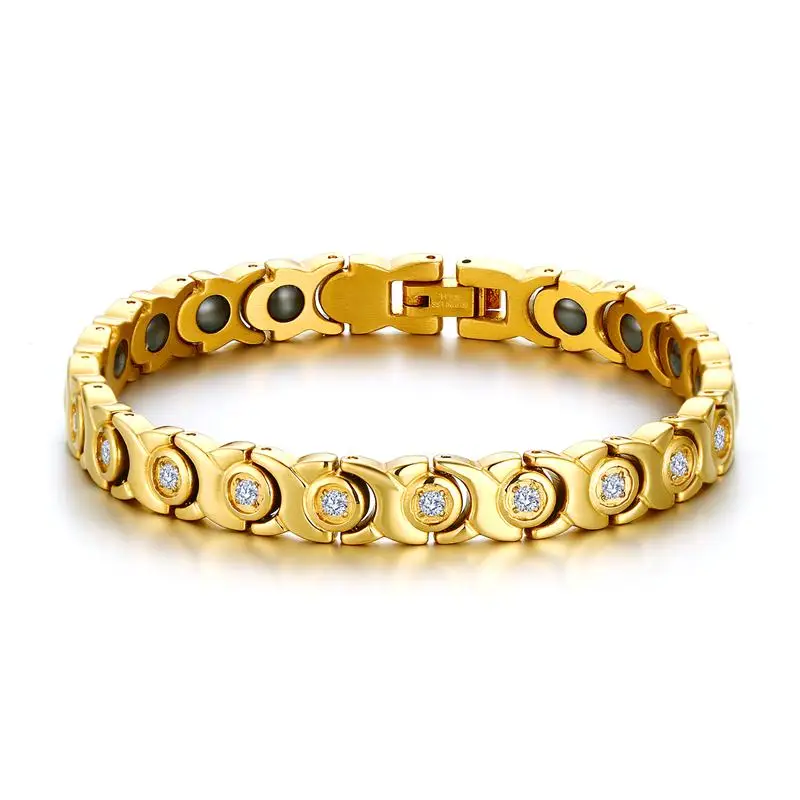 only bracelet Vnox Новинка года Для женщин браслет камень циркон гематита Магнитная Здоровье и гигиена C Ювелирные изделия - Окраска металла: only bracelet