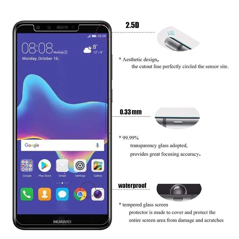 Защитное стекло для huawei y 6 pro glas 3 2017 y3 y7 y5 y6 y9 Prime 2018 Защитная пленка экрана из