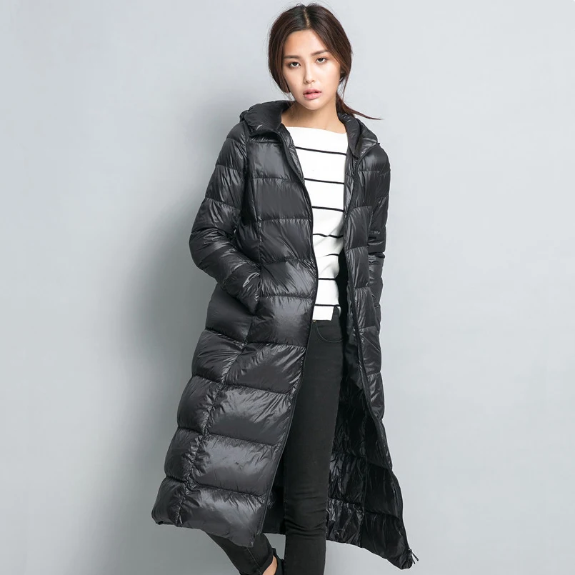 

2018 Long Women Winter Down Jacket Women's Parka Ultra Light Weight 90% Duck Down Coat Female Outerwear