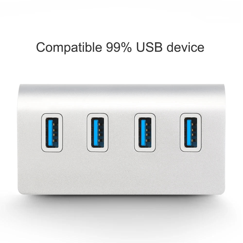 Высокоскоростной тонкий USB разветвитель 3 0 алюминиевый 4 портовый адаптер для ПК