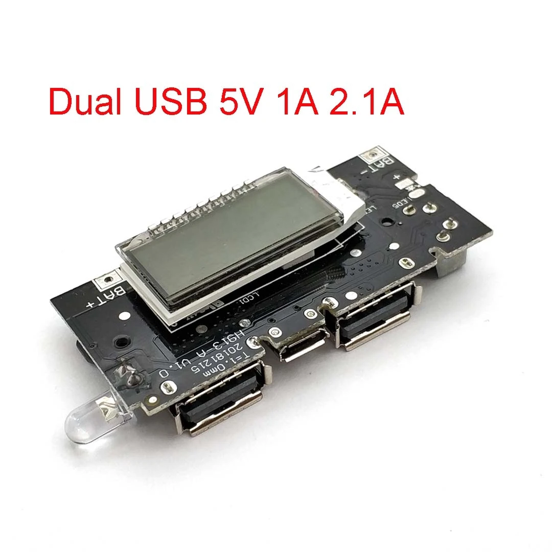 Двойной USB 5 V 1A 2.1A мобильный Банк питания 18650 зарядное устройство PCB модуль питания аксессуары для телефона DIY светодиодный ЖК-модуль платы