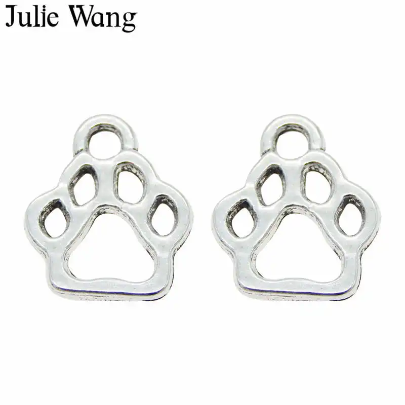 Julie Wang 1 упаковка животное кошка шармы собачья лапа следы сплав ожерелье подвески