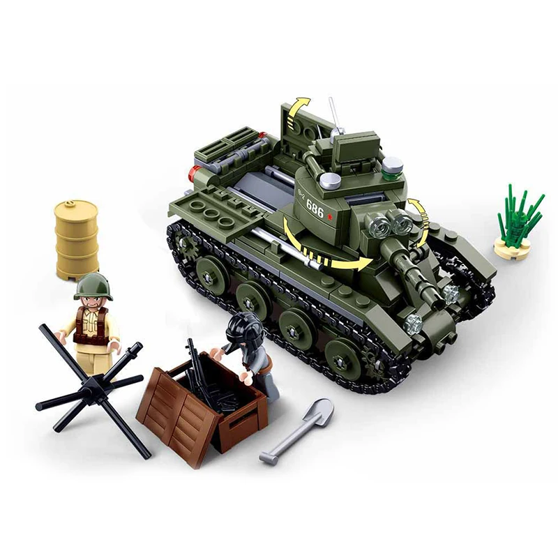 347 шт. Technik Военный танк строительные блоки модели Фигурки совместимый бренд армия WW2 солдат полиция оружие Наборы кубиков игрушка Gfit