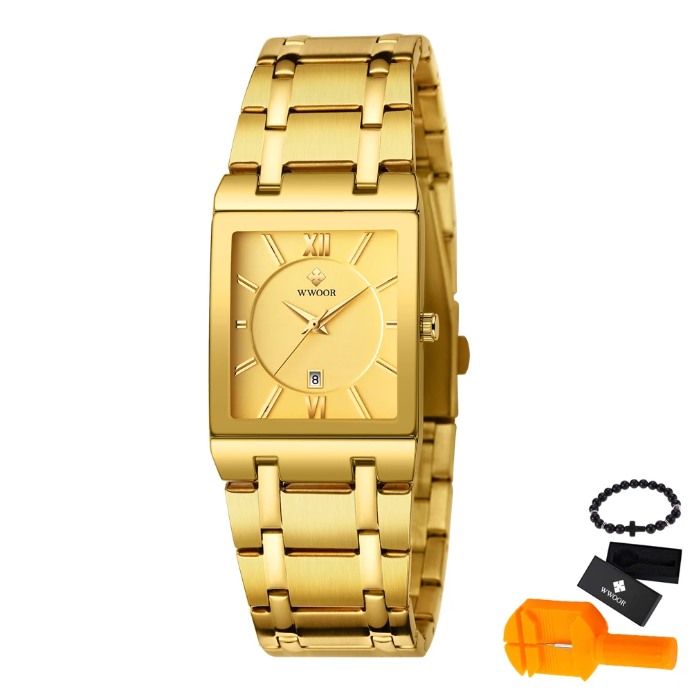 Часы наручные WWOOR Мужские кварцевые модные роскошные деловые Спортивные