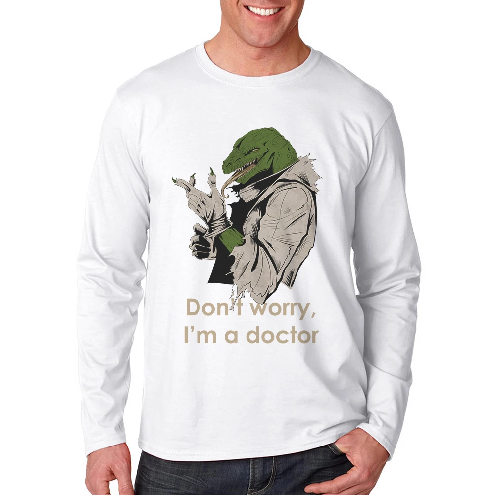 

Limited Time Discount Mens Tshirts Long Sleeve Fashion T-Shirt Funny Cotton Lizard Print Men Clothes t Shirt Camisetas Masculina