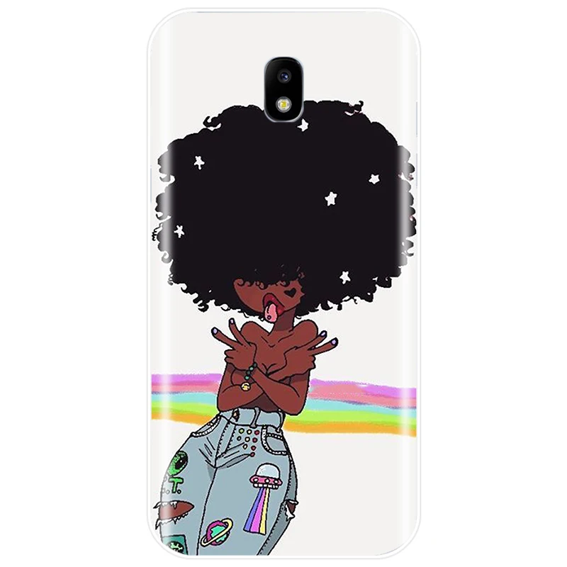 Афро Черный Девушка волшебный меланин Мягкий силиконовый чехол для телефона Samsung