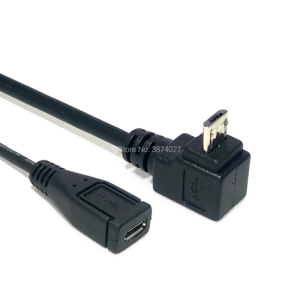 90 градусов вверх и вниз и влево и правый угол 5Pin Micro USB штекер к женскому m/f УДЛИНИТЕЛЬ для синхронизации данных кабель для зарядки 25 см