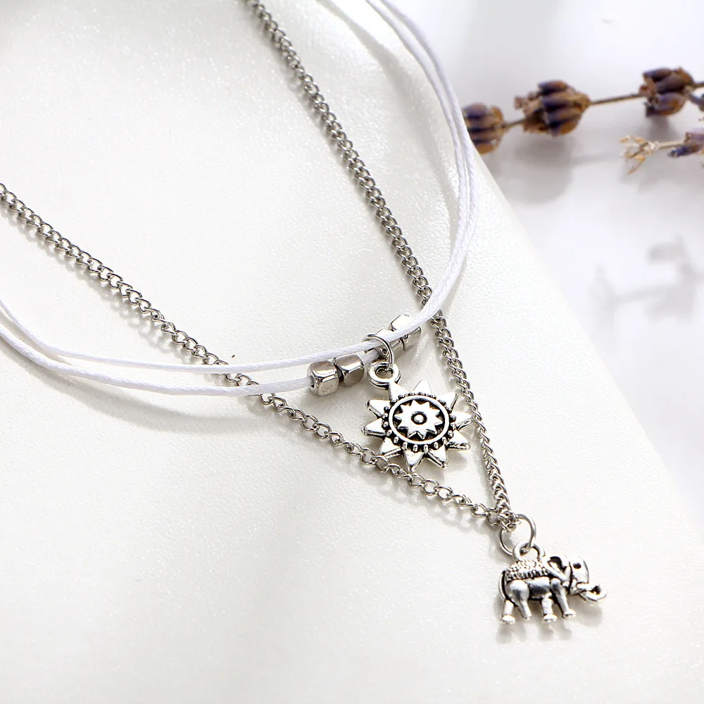 M MISM модный кулон в виде слона двухслойные браслеты для женщин Ретро стиль хит