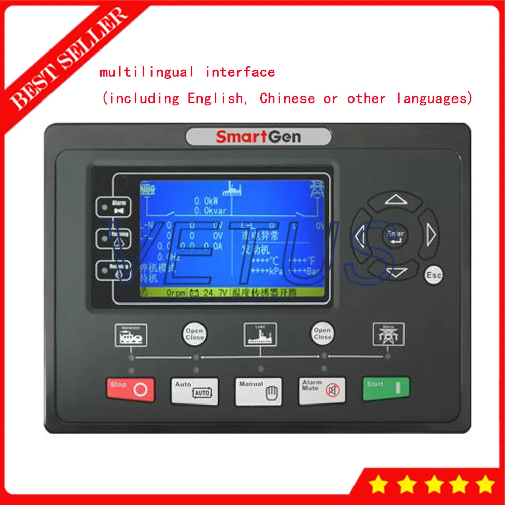 Модульный дизайн ЖК дисплей с подсветкой HGM9320CAN Genset контроллер ARM на основе 32 бит