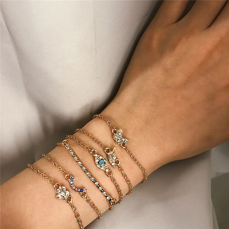 Женский многослойный браслет с жемчужинами и фианитами | Украшения аксессуары