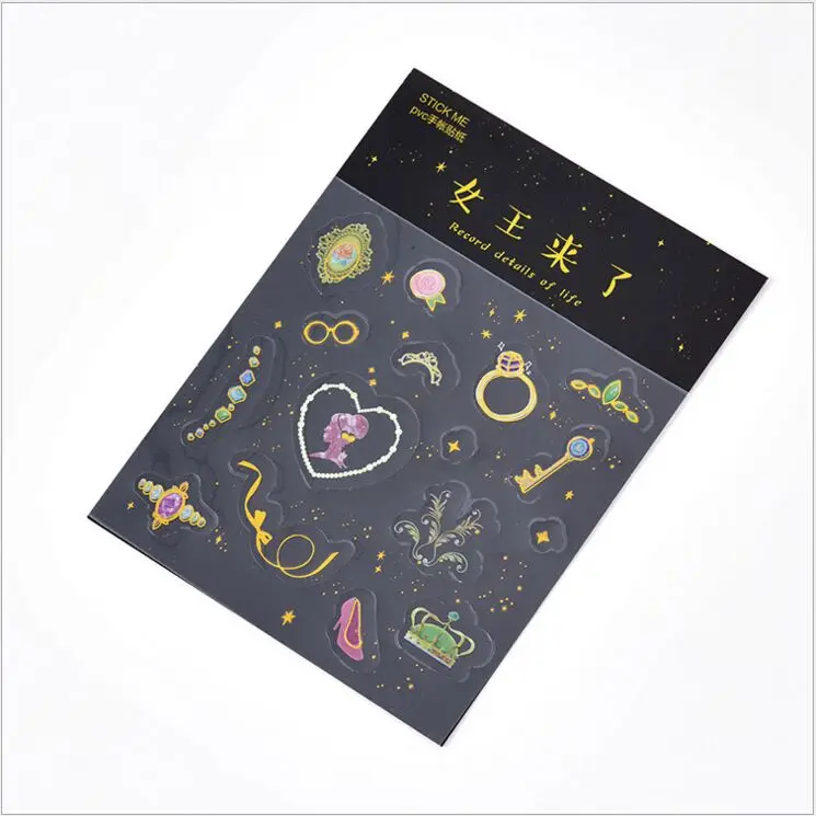 queen jewelry Планета звездное небо межзвездная Золотая бронзовая декоративная ПВХ наклейка DIY планировщик дневник в стиле Скрапбукинг телефон Индекс стикер s Escolar - Цвет: queen jewelry