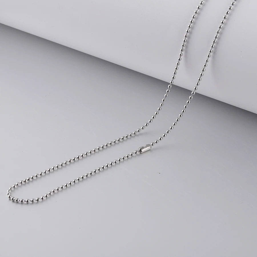 Fnixar 1.5mm Thickness Stainless Steel Ball Beads Chain Necklace DIY 16'' 18'' 20'' 24'' 25'' 30''