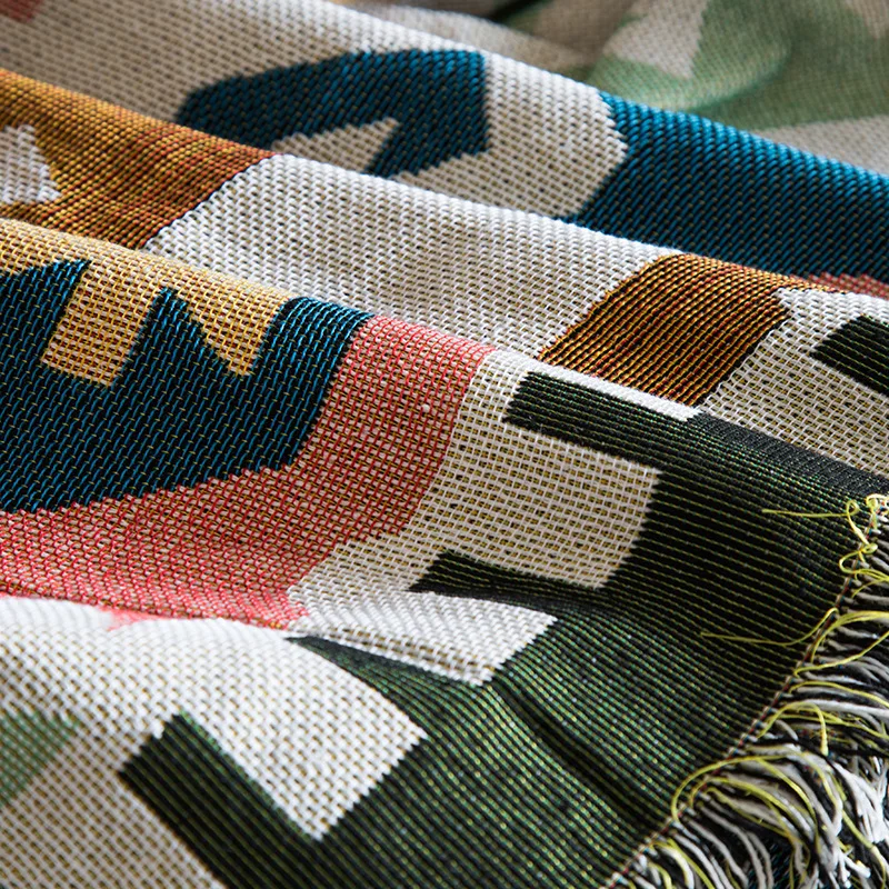 Sofa Decorative Plaid Throw Blankets Bohemia Slipcover Cobertor on Sofa/Plane Travel Non-slip Stitching table cover Yoga mat images - 6