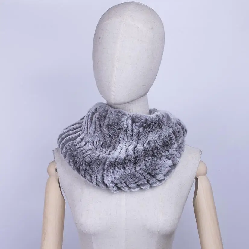 LIGHTGREY YCFUR женский шейный теплый шарф зимний эластичный мех кролика Рекс шарфы обертывания Женский мягкий кольцевой шарф для женщин - Цвет: LIGHTGREY