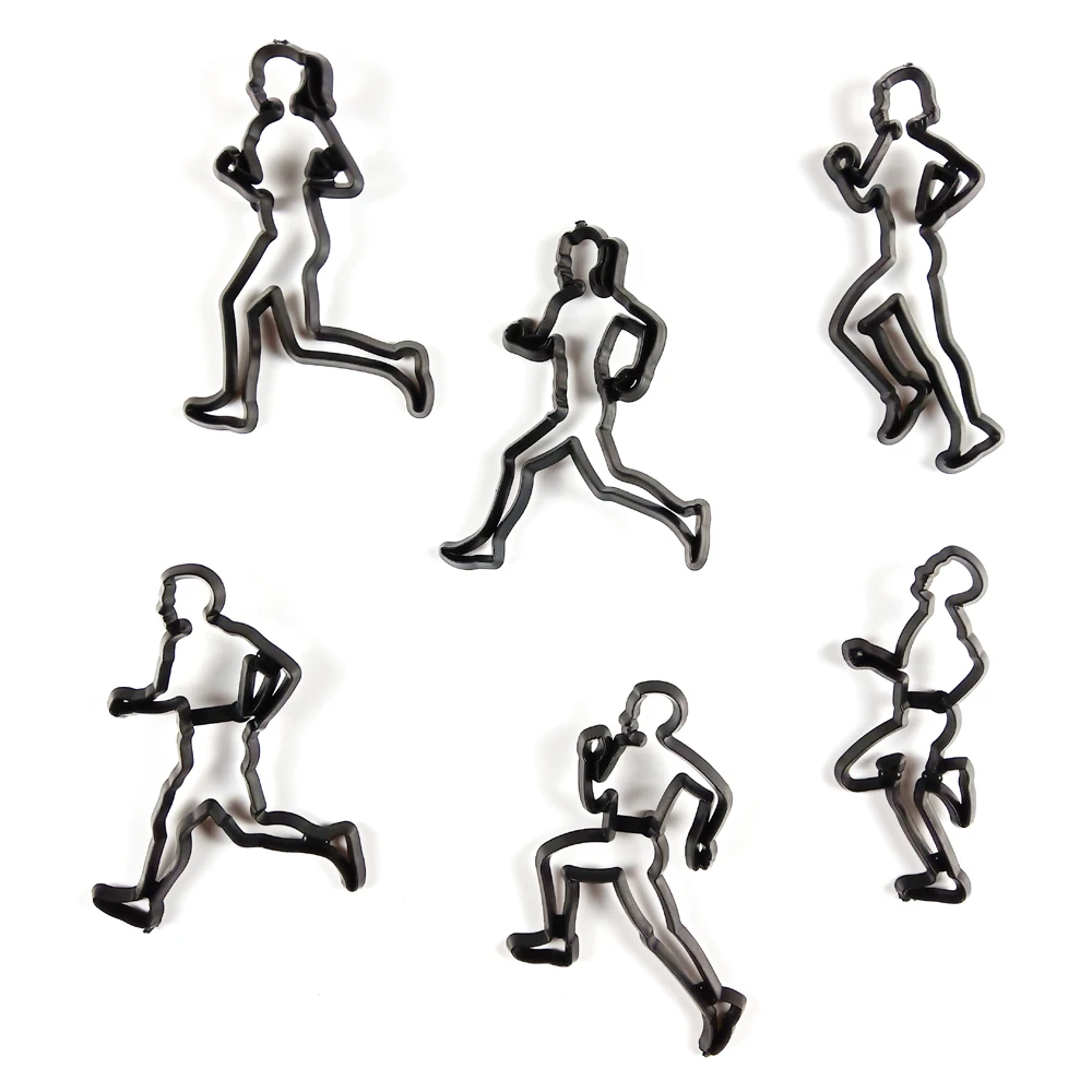 6PCS/SET Running Theme Cookie Cutter Plastic Run Sports Fondant Biscuit Mold Sugarcraft Cake Decorating Tools | Дом и сад