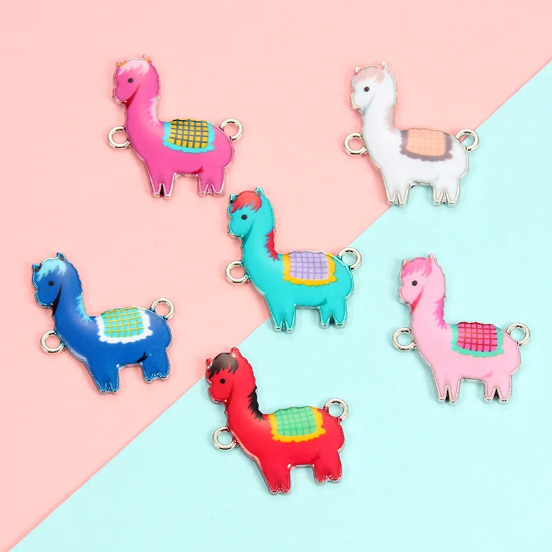 10 штук/Упаковка случайный эмалью в виде Овцы от сплава Разъемы Браслеты Чарующее
