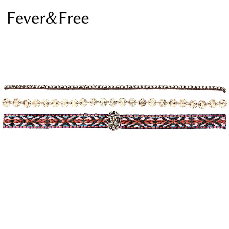 Fever & Free богемное колье чокер женский набор 3 шт./набор Трендовое ожерелье ручная