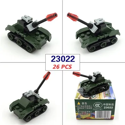 23022 MEOA мини военный бронированный автомобиль-вертолет штурмовая лодка самолет, танк набор строительных блоков развивающие Кирпичи игрушки для мальчиков Juguete - Цвет: 23022