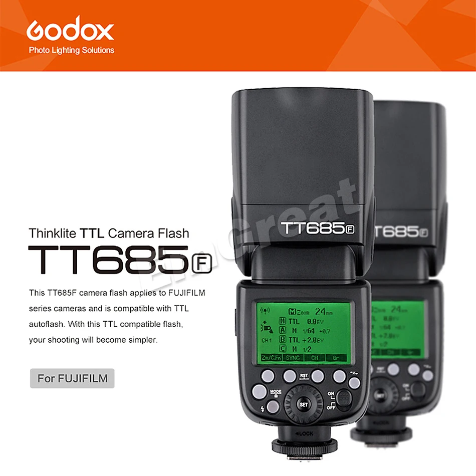 Godox TT685F 2,4G HSS 1/8000S ttl GN60 Вспышка Speedlite/X1T-F беспроводной триггер передатчик Комплект для Fuji X-Pro2/X-T20/X-T1/X-T2