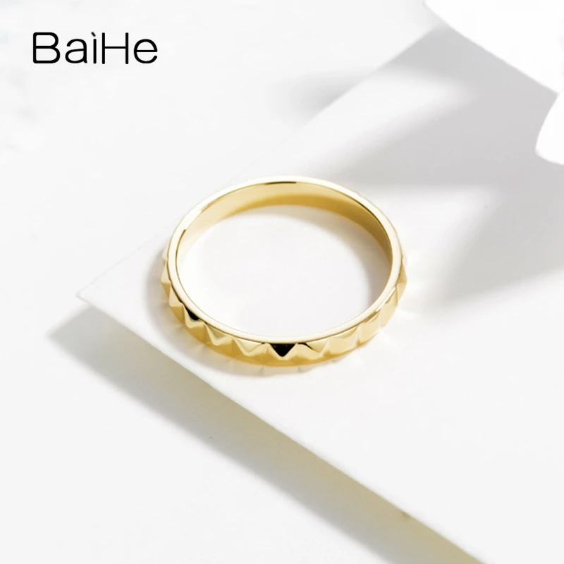 BAIHE Твердый 14K желтый/розовый/белый золотой помолвка Свадебная вечеринка Модные