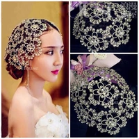 vintage prom pageant round crowns rhinestone flower bridal hair jewelry bridal headpiece tiara wedding hair accessories