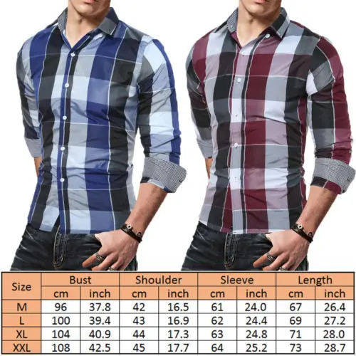 

Luxury Mens Classic Long Sleeve Shirt Formal Casual Smart Slim Fit Stylish Tops