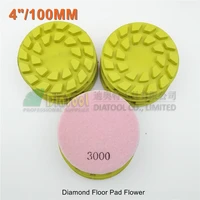 shdiatool 9pcs 100mm 3000 diamond floor sanding disc flower type 4 resin bond diamond floor renew polishing pads