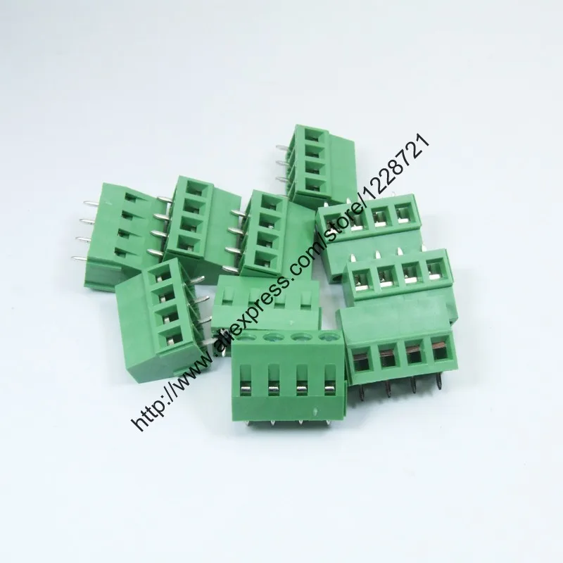 4 ходовой 5 мм PCB винтовой клеммный блок коннектор шаг полюса 0 2 дюйма Зеленый