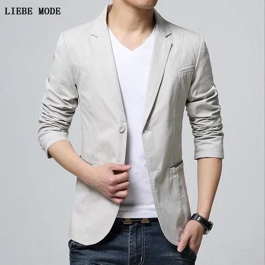 Мужской Блейзер облегающий пиджак мужской осенний костюм черный хаки серый |