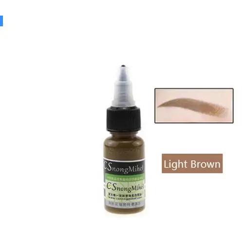 LIght Brown 15 мл пигмент для микроблейдинга Перманентный Макияж брови и губы чернила татуировки Макияж инструмент красоты - Цвет: LIght Brown