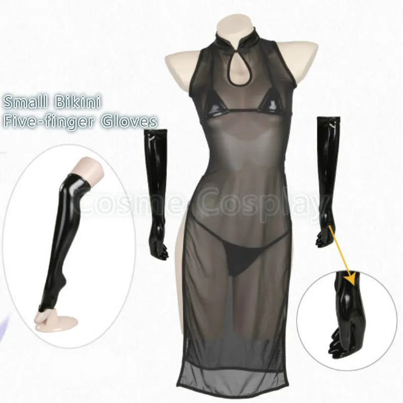Ботики для костюмов vacaloid Чистая Cheongsam + бикини Косплэй костюм лак комплект