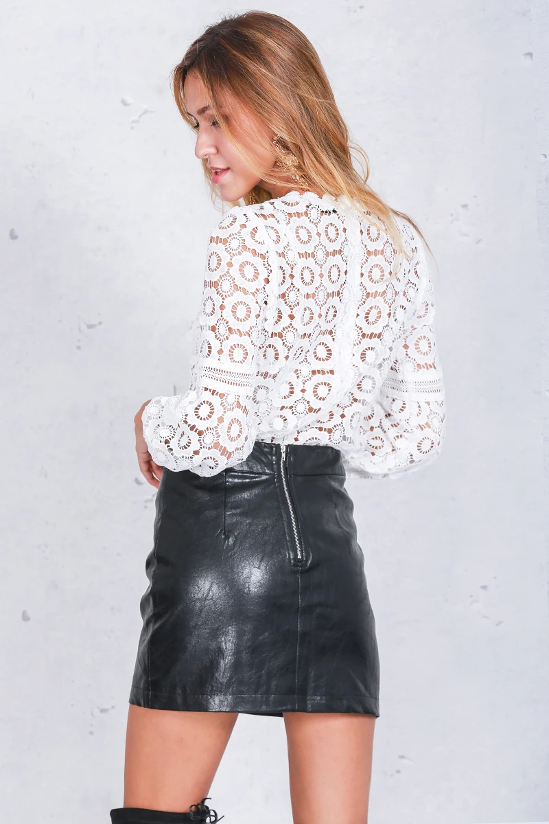 AVODOVAMA M женская блузка с рукавом фонариком белые Весна лето открытые топы Blusas