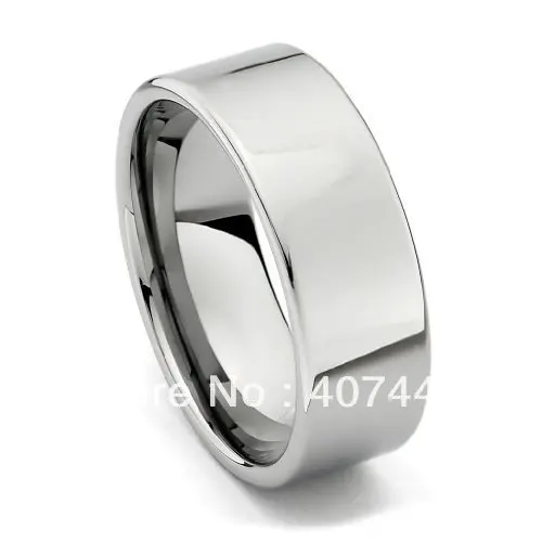 Кольцо из вольфрама для мужчин 8 мм серебряное вольфрамовое твердосплавное