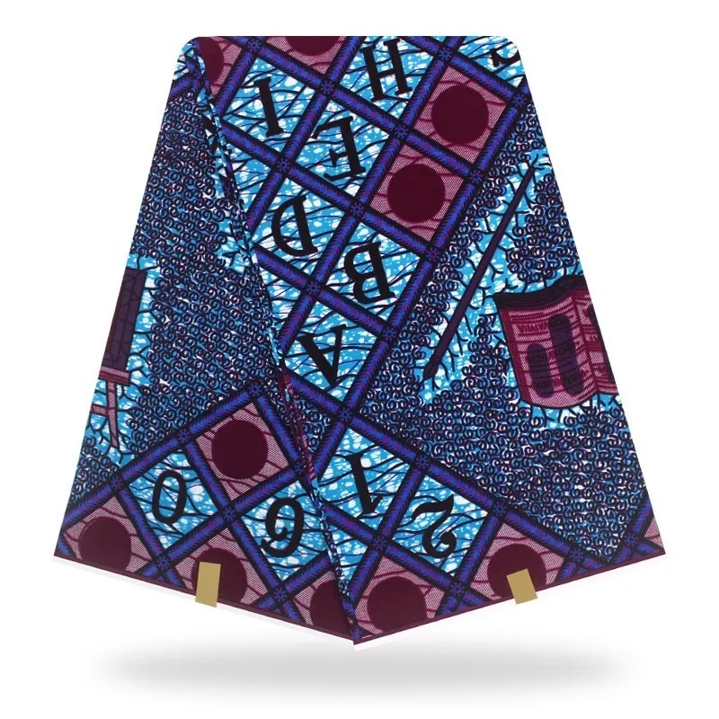 High Quality Cotton Fabric African Ankara Veritable Wax Cloth Veritable Wax African Real Dutch Wax 6yards/piece For Wedding - Цвет: as picture