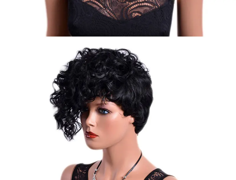 MSI Wigs спереди вьющиеся сзади прямые короткие парики с челкой натуральные черные синтетические волосы афро парик для женщин высокотемпературное волокно